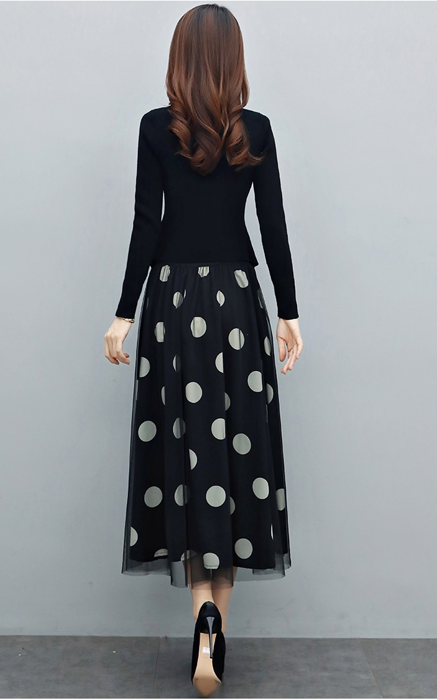 セットアップ 上下セット カシュクール トップス シフォン スカート カットソー フレアスカート 膝下 ロング ロング丈 袖あり 長袖 Vネック 襟なし フレア Aライン ドッキング ふわふわ ウエストゴム 透け感 2点セット ツーピース かわいい 大人可愛い きれいめ シンプル_7