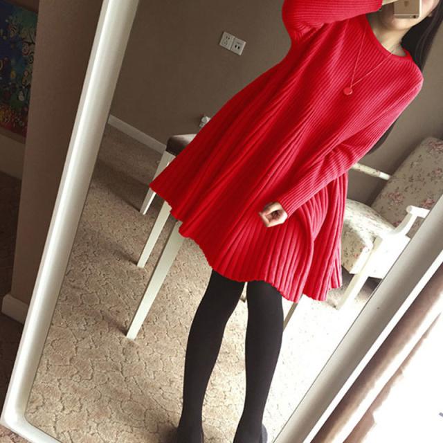 Aライン ワンピース セーター チュニック ミニスカート ニットスカート ミニ ミニ丈 ショート ショート丈 袖あり 長袖 ボートネック 襟なし フレア Aライン 切り替えデザイン リブ かわいい シンプル おしゃれ お洒落 こなれ感 ラフ 無地 秋 冬 クリスマス バレンタイン 10代 Aライン ワンピース セーター チュニック ミニスカート ニットスカート