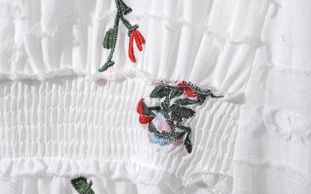 ワンピース 花柄ワンピース 白ワンピ ミドル丈 袖あり 半袖 Vネック