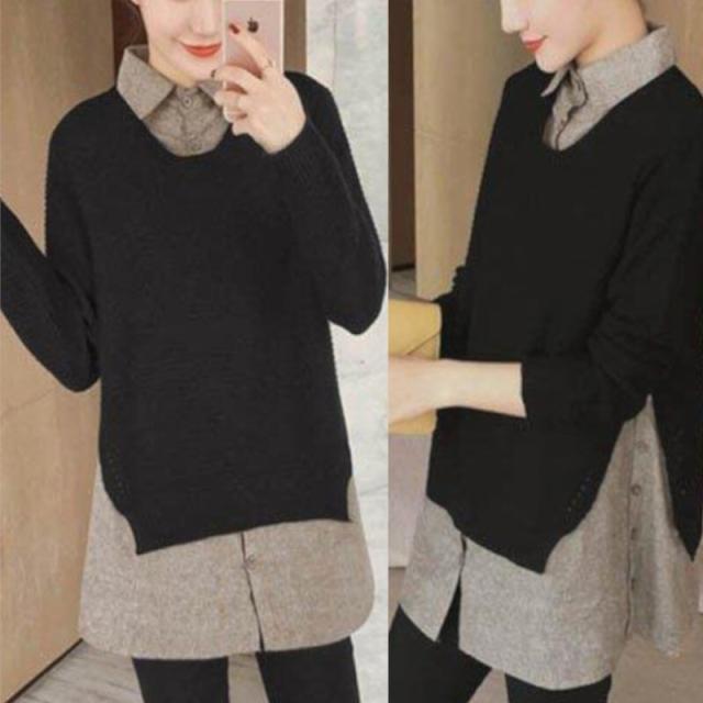 トップス ニット チュニック 袖あり 長袖 リボン かわいい 大人可愛い きれいめ シンプル カジュアル 大人 上品 おしゃれ お洒落 かっこいい レトロ アジアン 大人女子 こなれ感 キュート エレガント スタイリッシュ 無地 春 秋 10代 20代 30代 40代 通勤 通学 デート