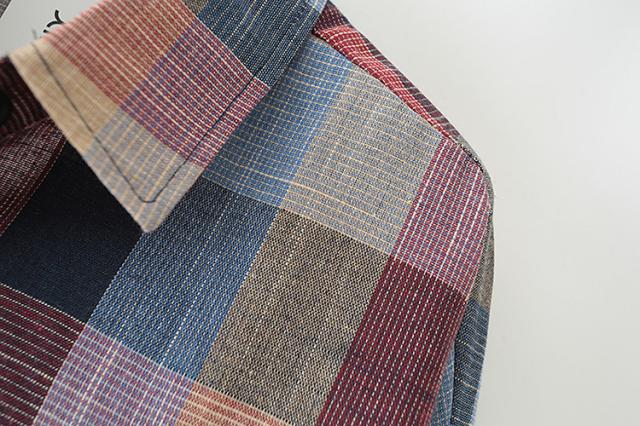 プラスサイズ チェックシャツ トップス シャツ ブラウス 袖あり 長袖