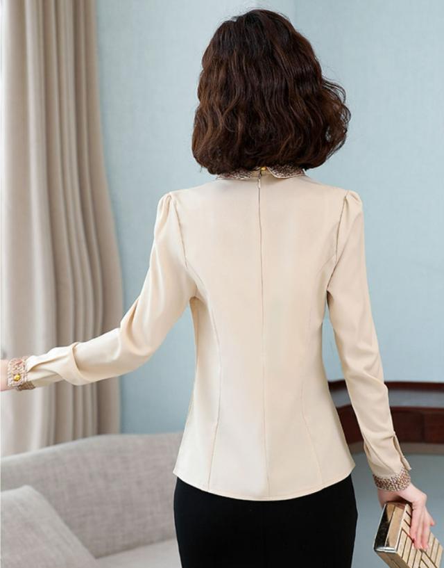 シフォンブラウス ドールカラー トップス シャツ ブラウス プル