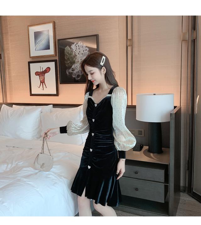 ドッキング ジャンスカ風 ワンピース ティアードワンピース ミニ ミニ