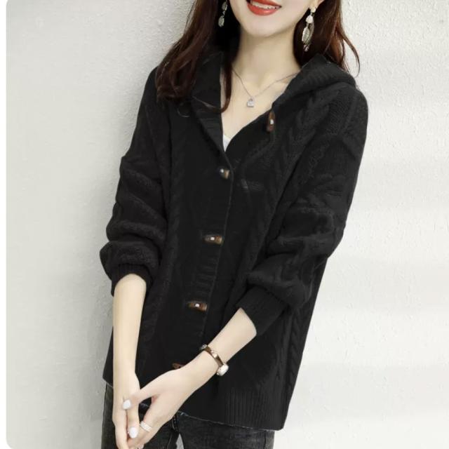 トップス カーディガン 袖あり 長袖 萌袖 襟なし フード付き 前開き ケーブルニット 厚手 かわいい 大人可愛い きれいめ シンプル カジュアル 大人 上品 おしゃれ レトロ 大人女子 こなれ感 ラフ ルーズ 個性的 エレガント モダン 無地 冬 10代 20代 30代 レディース デート