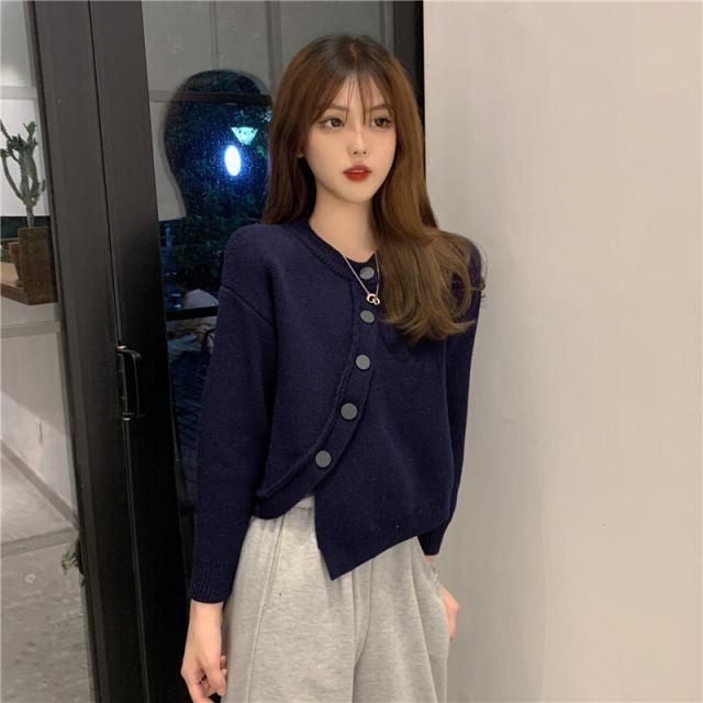 トップス カーディガン 袖あり 長袖 萌袖 襟なし アシンメトリー 前開き 伸縮性 薄手 かわいい 大人可愛い きれいめ シンプル カジュアル 大人 上品 おしゃれ お洒落 レトロ 大人女子 こなれ感 ラフ ラブリー キュート ガーリー ルーズ 個性的 クール モード系 エレガント