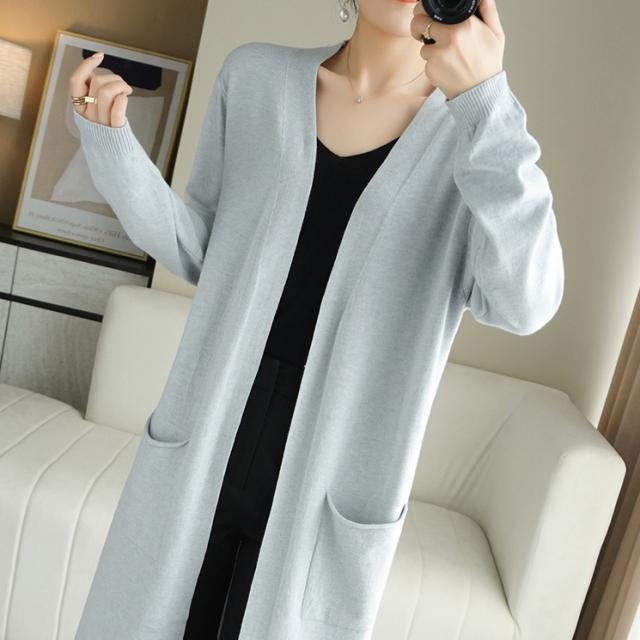 Iライン 無地 ニット カーディガン トップス アウター ロング ロング丈 長袖 Vネック ポケット リブ 前開き リブニット 編み込み かわいい 大人可愛い きれいめ シンプル カジュアル 大人 上品 おしゃれ 大人女子 こなれ感 マニッシュ ラブリー モード系 エレガント モダンの通販は