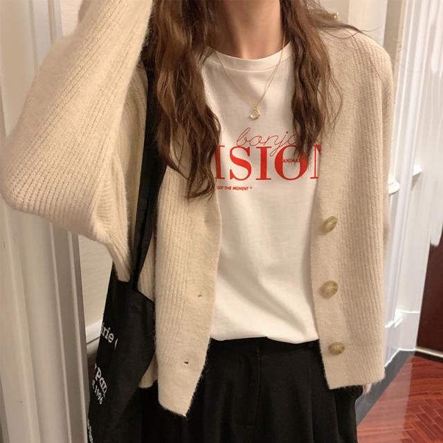 ショート丈 ボリューム リブニット カーディガン トップス ショート 袖あり 長袖 ボリューム袖 ドロップショルダー Vネック 襟なし ワイド リブ 前開き 編み込み ニット かわいい 大人可愛い きれいめ シンプル カジュアル 大人 上品 おしゃれ 大人女子 こなれ感 ラブリー