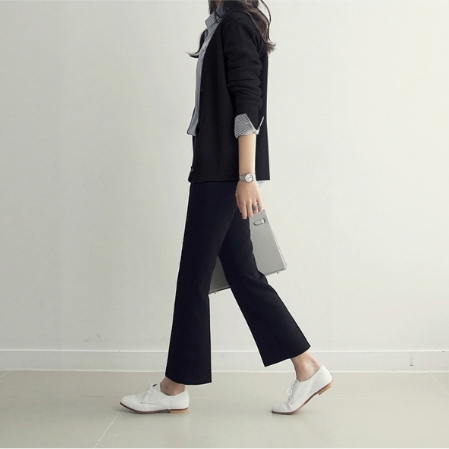 きれいめ シンプル Vネック カーディガン トップス 袖あり 長袖 襟なし