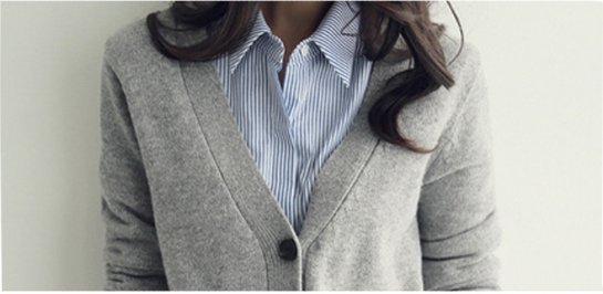 きれいめ シンプル Vネック カーディガン トップス 袖あり 長袖 襟なし