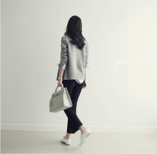 きれいめ シンプル Vネック カーディガン トップス 袖あり 長袖 襟なし