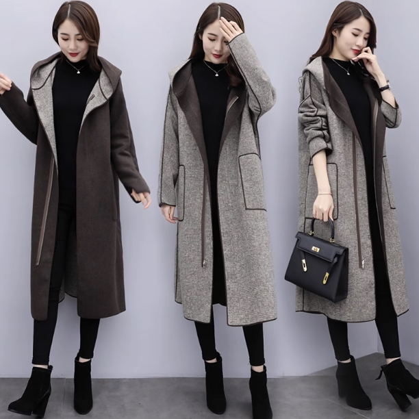 リバーシブル アウター コート ロング ロング丈 袖あり 長袖 襟なし ストレート フード付き ファスナー ポケット 前開き 2way ポリエステル 大人可愛い きれいめ シンプル カジュアル 大人 上品 おしゃれ お洒落 かっこいい レトロ アジアン エスニック ラフ クール モダン