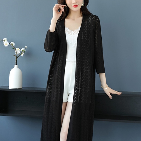 トップス カーディガン ロング ロング丈 袖あり 七分袖 襟なし 前開き かわいい 大人可愛い きれいめ シンプル 大人 上品 おしゃれ お洒落 アジアン エスニック エキゾチック 大人女子 ラフ エレガント 柄 春 夏 秋 20代 30代 40代 レディース 女性用 通勤 デート お出かけ