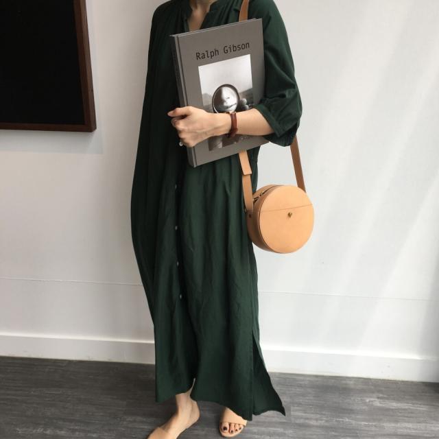 ワンピース シャツワンピース ワンピドレス ロング ロング丈 袖あり 7