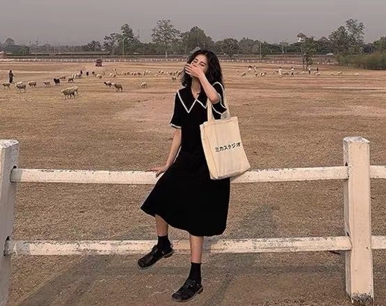 セーラーワンピース シャツワンピース ワンピドレス 膝下 ロング