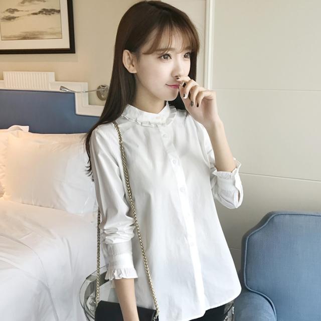 トップス シャツ ブラウス ミディアム丈 袖あり 長袖 襟なし スタンドカラー 前開き 綿 かわいい 大人可愛い シンプル カジュアル 大人 おしゃれ お洒落 レトロ アジアン エスニック エキゾチック 大人女子 ラブリー キュート 無地 春 秋 10代 20代 レディース 女性用