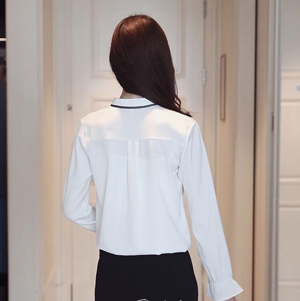 トップス デート シャツ ブラウス 白シャツ 白トップス ミディアム丈