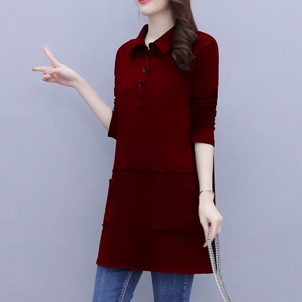 トップス シャツ カットソー ミディアム丈 袖あり 5分袖 五分袖 7分袖