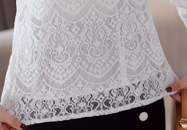 総レース レディ トップス ブラウス 袖あり 長袖 ハイネック レース