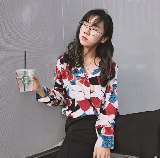 トップス シャツ ミディアム丈 袖あり 長袖 Vネック 襟付き シフォン