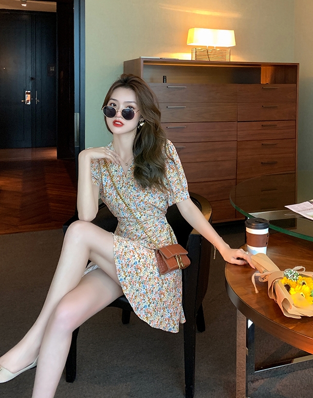 ワンピース ワンピドレス ショート ショート丈 膝上 袖あり 半袖