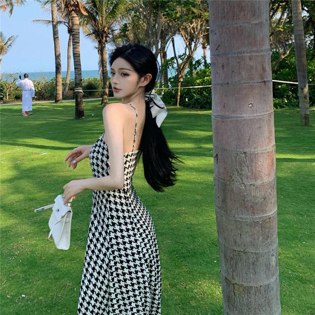 ワンピース ワンピドレス 膝下 ロング丈 袖なし ノースリーブ オフ