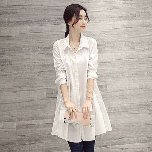 トップス シャツ ブラウス ロング ロング丈 袖あり 長袖 襟付き 前開き かわいい 大人可愛い シンプル カジュアル 大人 おしゃれ アジアン エスニック エキゾチック 大人女子 こなれ感 ラフ 無地 春 秋 20代 30代 レディース 女性用 OL 通勤 デート お出かけ 公園デビューの通販は 7,320円