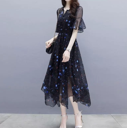 ワンピース ワンピドレス ロング ロング丈 袖あり 半袖 ホルンスリーブ 萌袖 ラウンドネック 襟なし スタンドカラー Aライン シフォン ハイウエスト 透け感 シースルー かわいい 大人可愛い きれいめ 大人 上品 おしゃれ アジアン エスニック エキゾチック 大人女子 ワンピース ワンピドレス ロング ロング丈 袖あり 半袖 ホルンスリーブ