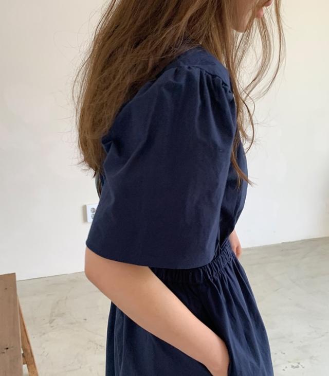 ワンピース ワンピドレス ロング ロング丈 袖あり 半袖 ラウンドネック 襟なし セミフレア Aライン ファスナー ハイウエスト 綿 かわいい 大人可愛い シンプル カジュアル 大人 上品 おしゃれ お洒落 レトロ アジアン エスニック エキゾチック 大人女子 無地 夏 秋 20代 30代_6