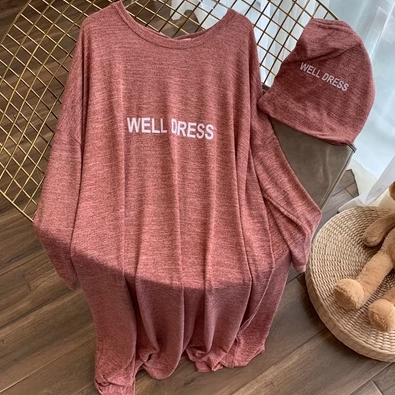 収納袋付き パジャマ 寝巻き ナイトウェア ロング ロング丈 袖あり 長袖 ラウンドネック 襟なし ストレート Iライン かわいい 大人可愛い シンプル 大人 おしゃれ お洒落 レトロ アジアン エスニック エキゾチック 大人女子 ラフ 柄 プリント 春 秋 10代 20代 レディース