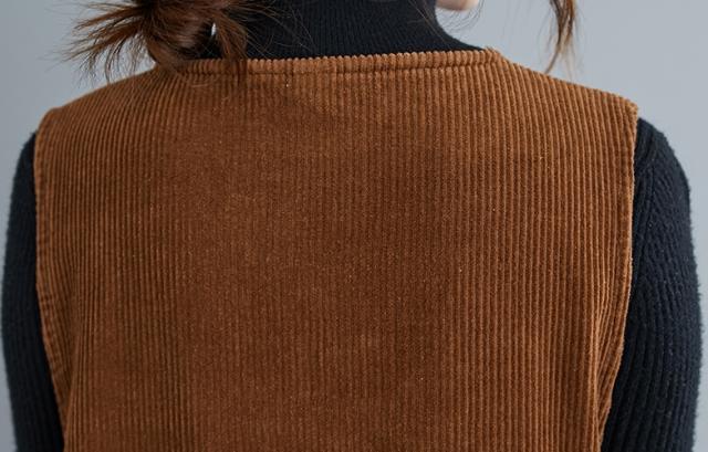 コーデュロイ フロントボタン ジャンスカ ワンピース ジャンパー