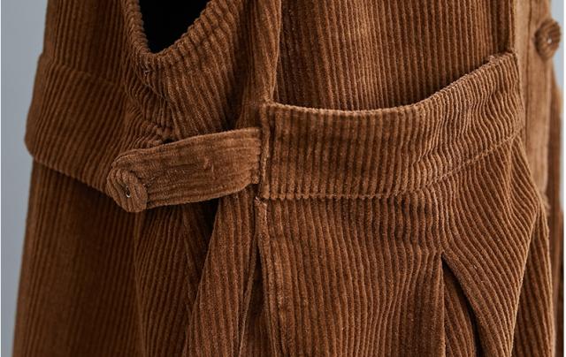 コーデュロイ フロントボタン ジャンスカ ワンピース ジャンパー