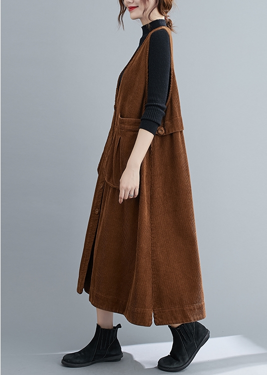 コーデュロイ フロントボタン ジャンスカ ワンピース ジャンパー