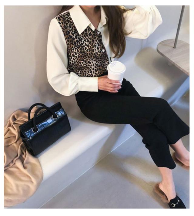 センタープレス ハイウエスト ストレート パンツ ボトムス クロップド