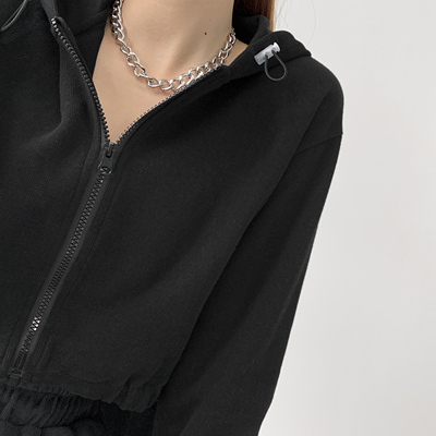 トップス フード付きジャケット 上着 パーカー セーター ショート丈 袖あり 長袖 ジッパー開閉 襟あり ルーズフィット ストレート ワイド ゆったり ジャージ スポーティー 前開き かわいい 大人可愛い 部屋着 シンプル カジュアル おしゃれ 大人女子 こなれ感 かっこいい 無地