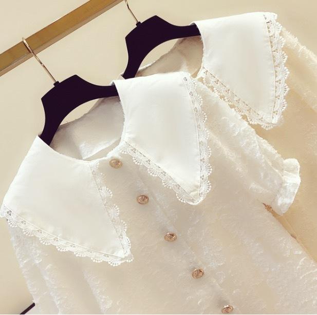 トップス デート レース シャツ ブラウス 白シャツ 白トップス