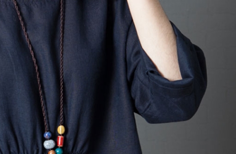 ワンピース リネンワンピース ワンピドレス ロング ロング丈 袖あり