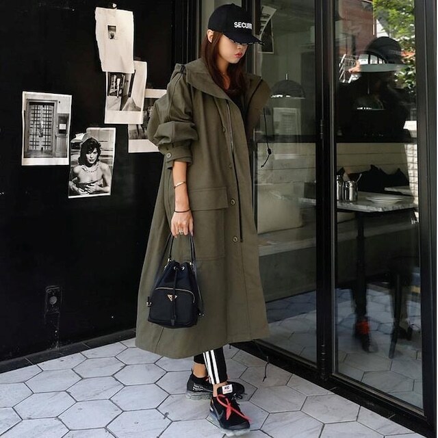 アウター コート スプリングコート モッズコート フード付き ロング丈 長袖 Vネック 前開きジッパー ウエストマーク ハイウエスト 体形カバー きれいめ シンプル カジュアル 大人 上品 おしゃれ こなれ感 ラフ マニッシュ スポーティー クール モード系 モダン 抜け感 無地 春 アウター コート スプリングコート モッズコート フード付き ロング丈