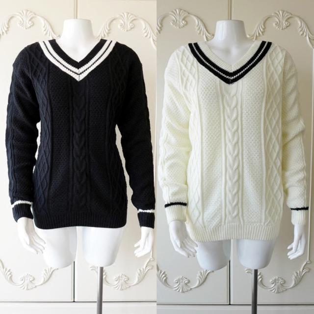 Vネック チルデン ニット セーター トップス 袖あり 長袖 襟なし リブ リブニット クロシェ 編み込み かわいい 大人可愛い きれいめ シンプル カジュアル 大人 上品 おしゃれ 大人女子 こなれ感 ラブリー キュート クール モード系 モダン 抜け感 無地 秋 冬 10代 20代 30代