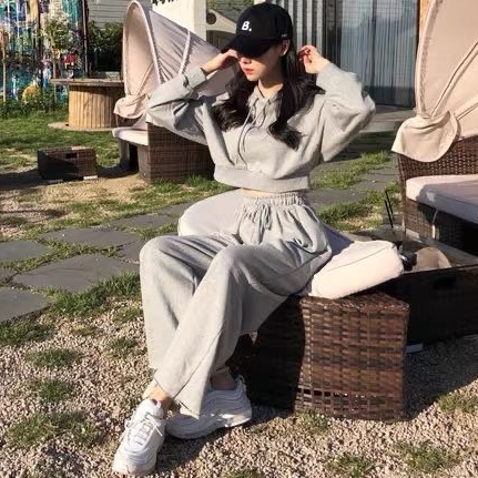 スウェット セットアップ ショート パーカー ワイド スウェットパンツ