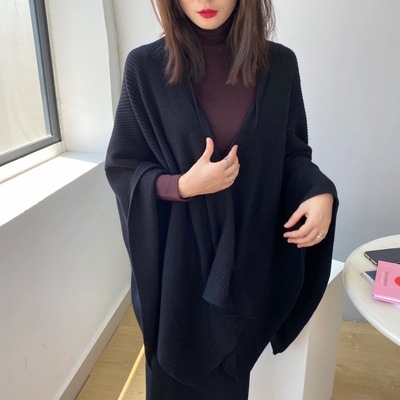 リブニット トッパー カーディガン ストール風 アウター 袖あり 長袖 ドロップショルダー Vネック ワイド アシンメトリー リブ 前開き 編み込み ニット かわいい 大人可愛い きれいめ シンプル カジュアル 大人 上品 おしゃれ 大人女子 こなれ感 ラフ モード系 エレガント