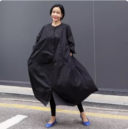 フレアワンピース シャツワンピース ワンピドレス ロング ロング丈 袖あり 長袖 ノーカラー フレア Aライン ブラウス 体型カバー 前開き かわいい 大人可愛い シンプル カジュアル 大人 おしゃれ レトロ アジアン エスニック エキゾチック ラフ 無地 春 秋 20代 30代 40代
