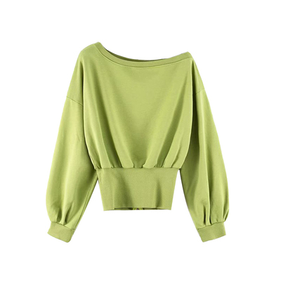 トップス Tシャツ カットソー リブ オフショル ミディアム丈 袖あり