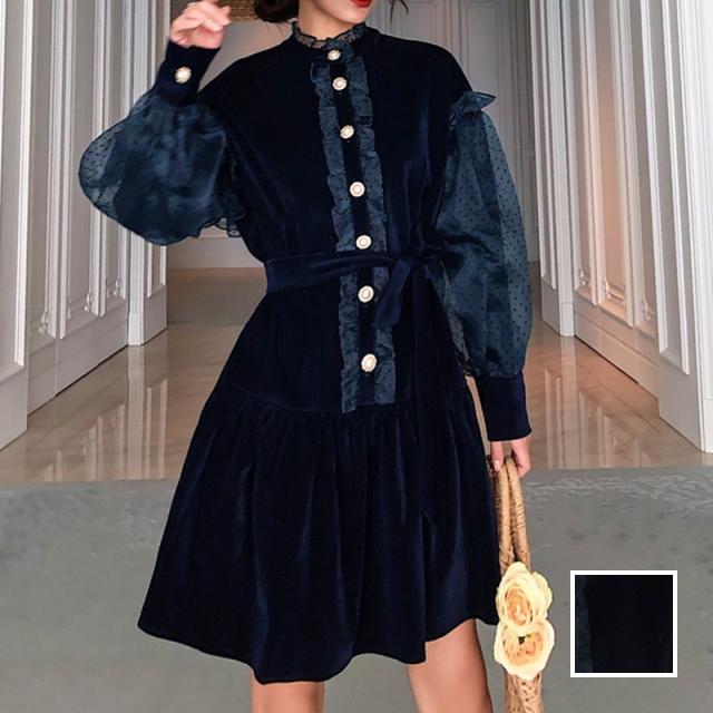 パーティードレス 結婚式 お呼ばれドレス 二次会 お呼ばれワンピース ショート ミニ丈 秋 冬 ブライダル Nalog4 チュールドット スタの通販はau Pay マーケット 韓国ファッション お呼ばれ パーティードレス Natu Loha ナチュロハ