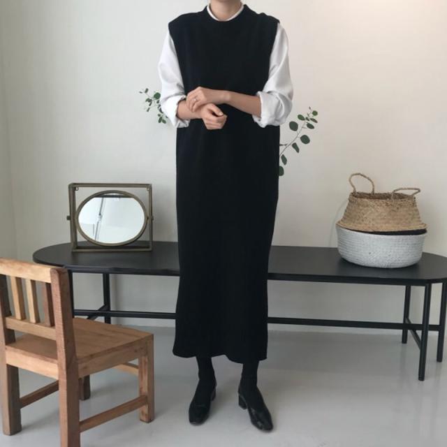 韓国 ファッション レディース ワンピース 秋 冬 カジュアル 一部即納有 Naloh073 リブニット ロングベスト ニットワンピ 重ね着 シの通販はau Pay マーケット 韓国ファッション お呼ばれ パーティードレス Natu Loha ナチュロハ