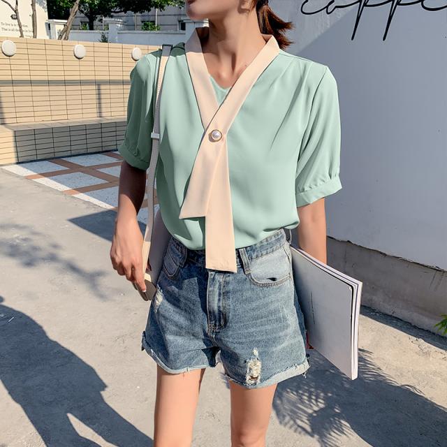 韓国 ファッション レディース トップス ブラウス シャツ 夏 春 カジュアル Naloh980 シアー ネクタイ風 タック オフィス フォーマル シの通販はau Pay マーケット 韓国ファッション お呼ばれ パーティードレス Natu Loha ナチュロハ