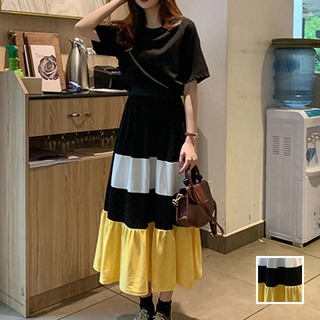 韓国 ファッション レディース ワンピース 夏 春 カジュアル Naloi393 オーバーサイズ ブロックカラー 切替え Aライン シンプル コーデ の通販はau Pay マーケット 韓国ファッション お呼ばれ パーティードレス Natu Loha ナチュロハ