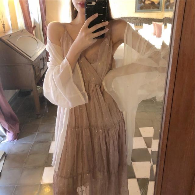 韓国 ファッション レディース ワンピース 夏 春 カジュアル Naloi4 シアー サマーガウン キャミワンピース シンプル コーデ 定番 セの通販はau Pay マーケット 韓国ファッション お呼ばれ パーティードレス Natu Loha ナチュロハ