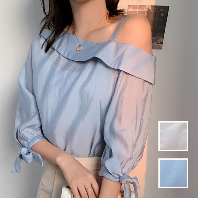 韓国 ファッション レディース トップス ブラウス シャツ 夏 春 秋 カジュアル Naloi503 シアー ワンショルダー リボンカフス 肩見せ シの通販はau Pay マーケット 韓国ファッション お呼ばれ パーティードレス Natu Loha ナチュロハ