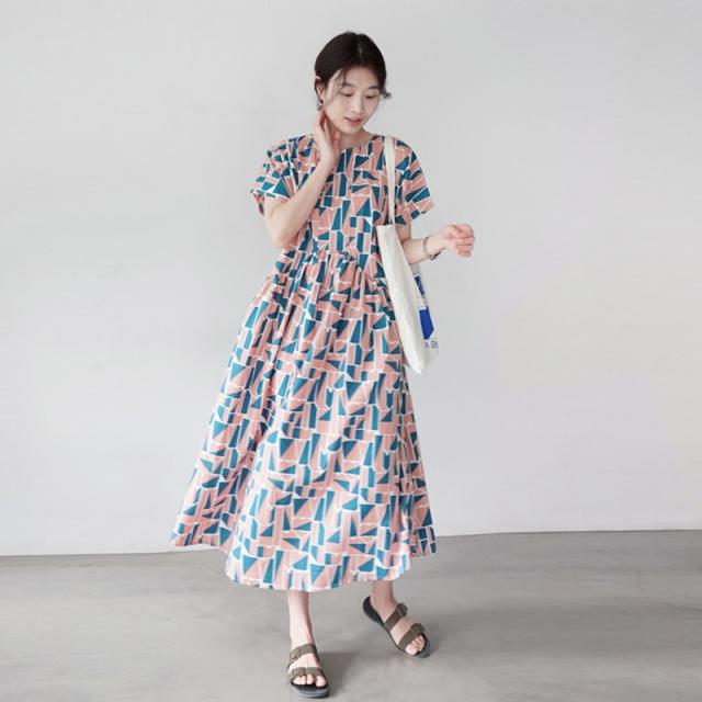 韓国 ファッション レディース ワンピース 夏 春 カジュアル Naloi721 ジオメトリック くすみカラー レトロ ゆったり シンプル コーデ の通販はau Pay マーケット 韓国ファッション お呼ばれ パーティードレス Natu Loha ナチュロハ