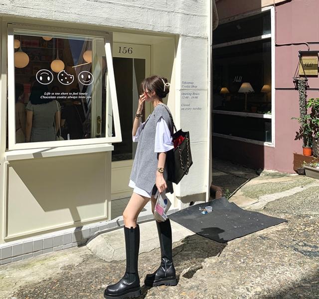 韓国 ファッション レディース トップス ベスト ジレ 秋 冬 新作 カジュアル Ptxl571 オーバーサイズ リブニット サイドスリット シンプの通販はau Pay マーケット 韓国 ワンピース パーティードレス Kilakilastyle キラキラスタイル